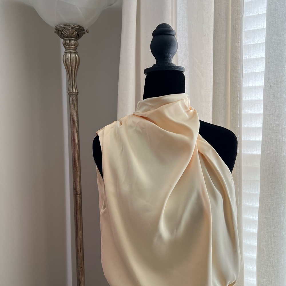 Elegant Yellow Draped Maxi Dress
